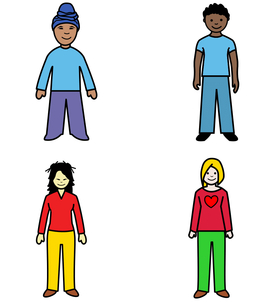 Pictogramas de personas con diferentes tonos de piel