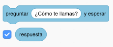 Bloques de Scratch: preguntar 