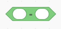 bloque de Scratch que compara: igualdad