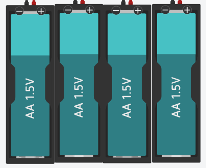 En la imagen se pueden ver cuatro pilas (hecho con Tinkercad)