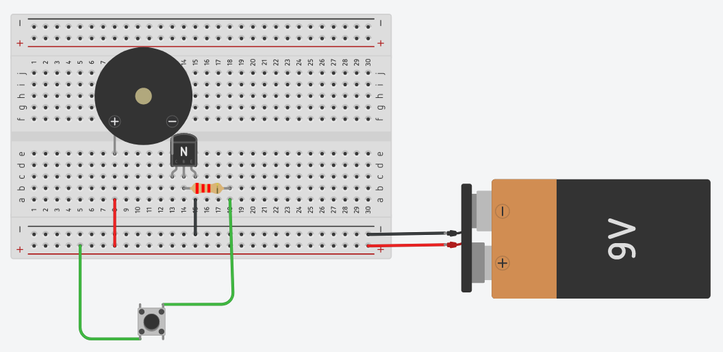 En la imagen se puede ver un circuito detector de humedad realizado en Tinkercad