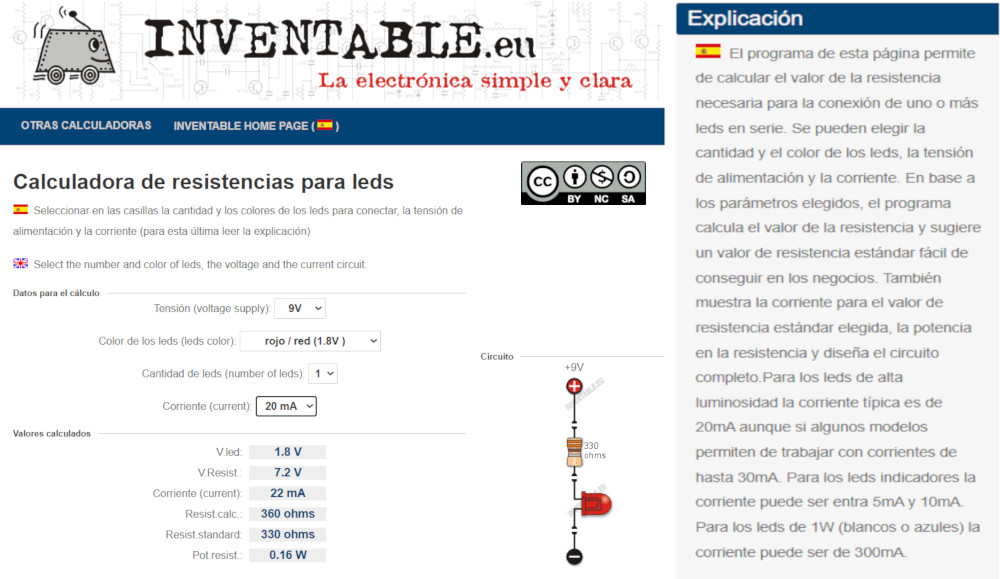 Captura de pantalla de aplicación en Inventable.eu