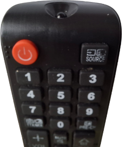 Fotografía de un mando a distancia con LED IR