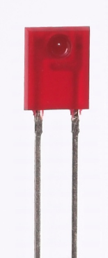 En la imagen puede verse un LED rectangular rojo