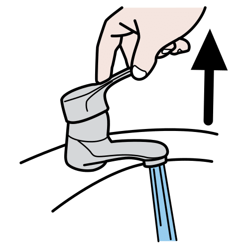 La imagen representa abrir un grifo