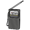 Pictograma que representa una radio pequeña portátil
