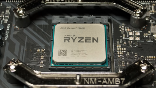 Fotografí­a procesador en placa madre