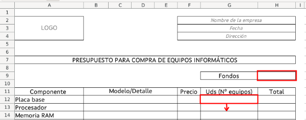 La imagen muestra una captura de LibreOffice Calc