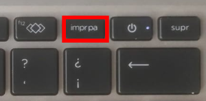 La imagen muestra la tecla Impr pa