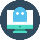 La imagen representa una pantalla de PC infectada por un virus