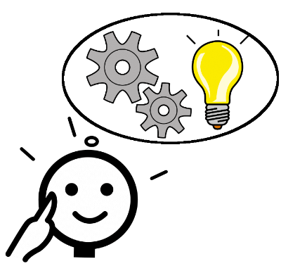 La imagen representa a una persona pensando sobre mecanismos y electricidad