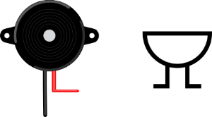 Zumbador dibujo y símbolo eléctrico