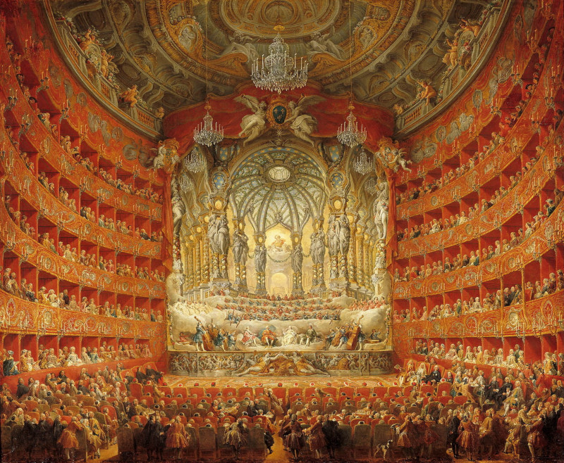 Cadro dunha representación de Giovanni Paolo Pannini - Fête musicale – 1747