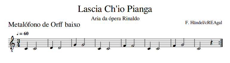 Metalófono baixo Lascia ch'io pianga 