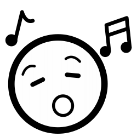 Pictograma onde se ve un rostro cantando