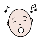 Pictograma da cara dun home cantando