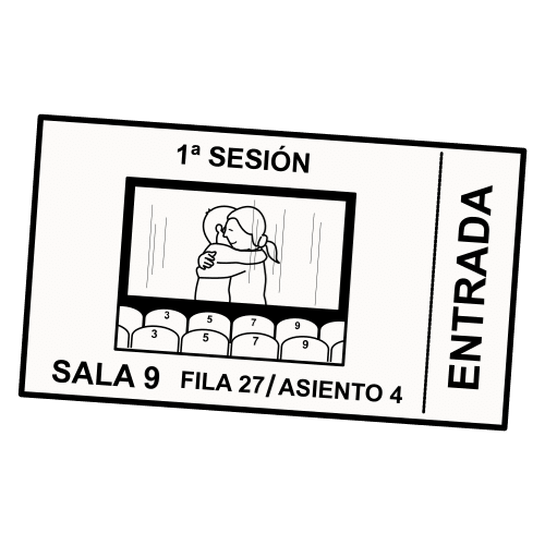 Pictograma dunha entrada para acceder ao teatro