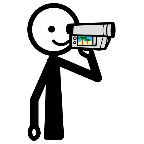 Pictograma dunha persoa filmando