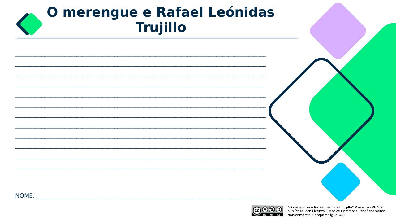 Imaxe do material de descarga da actividaded de reflexión sobre o merengue e Rafael Leónidas Trujillo.