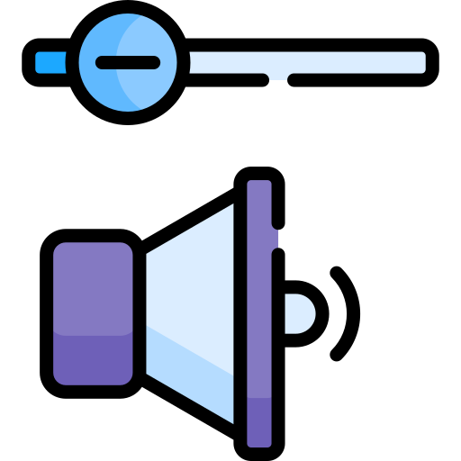 Bajar volumen Icona dun altavoz que pretende significar a idea de matiz dinámico a través da idea de son.