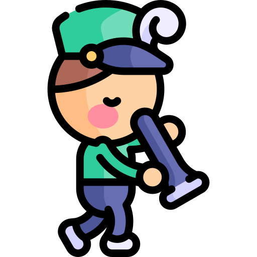 Icona dunha persoa tocando o clarinete, un aerófono.