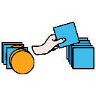 Pictograma de ARASAAC sobre o concepto clasificar.