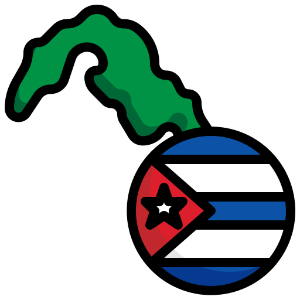 Bandeira e mapa de Cuba, país de orixe do chachachá.