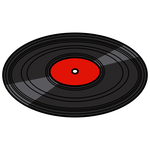 Pictograma de ARASAAC dun disco que ilustra a explicación das actividades relacionadas coa interpretación musical.