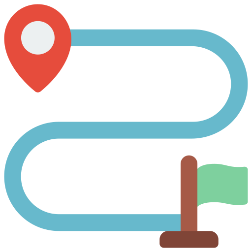 Meta Icona que representa un fragmento nun percorrido, para ilustrar a idea de interludio.