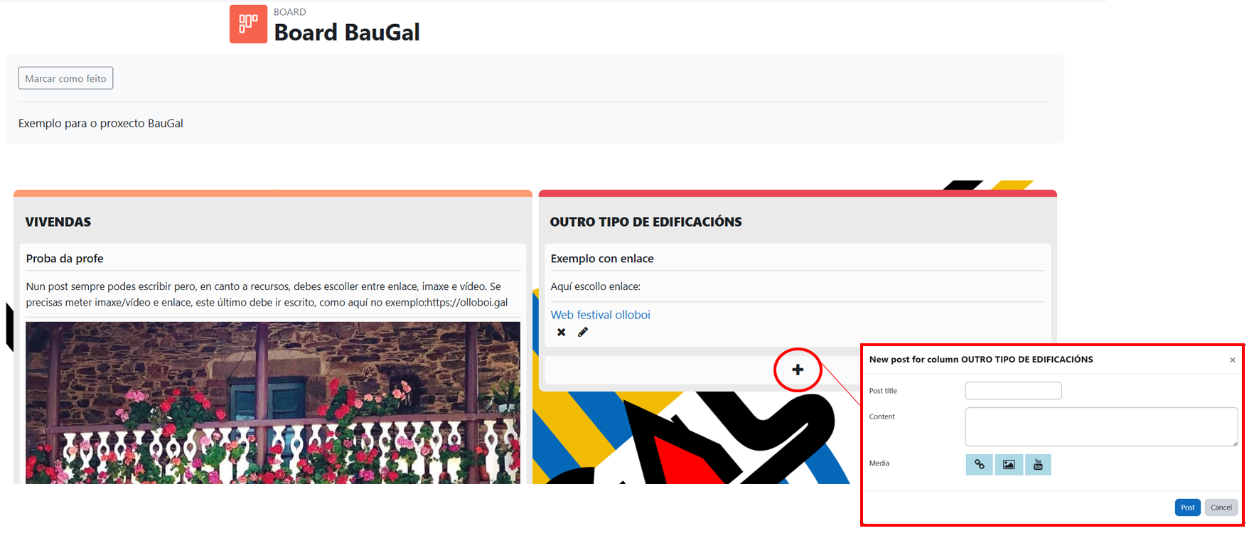 Board na aula virtual
