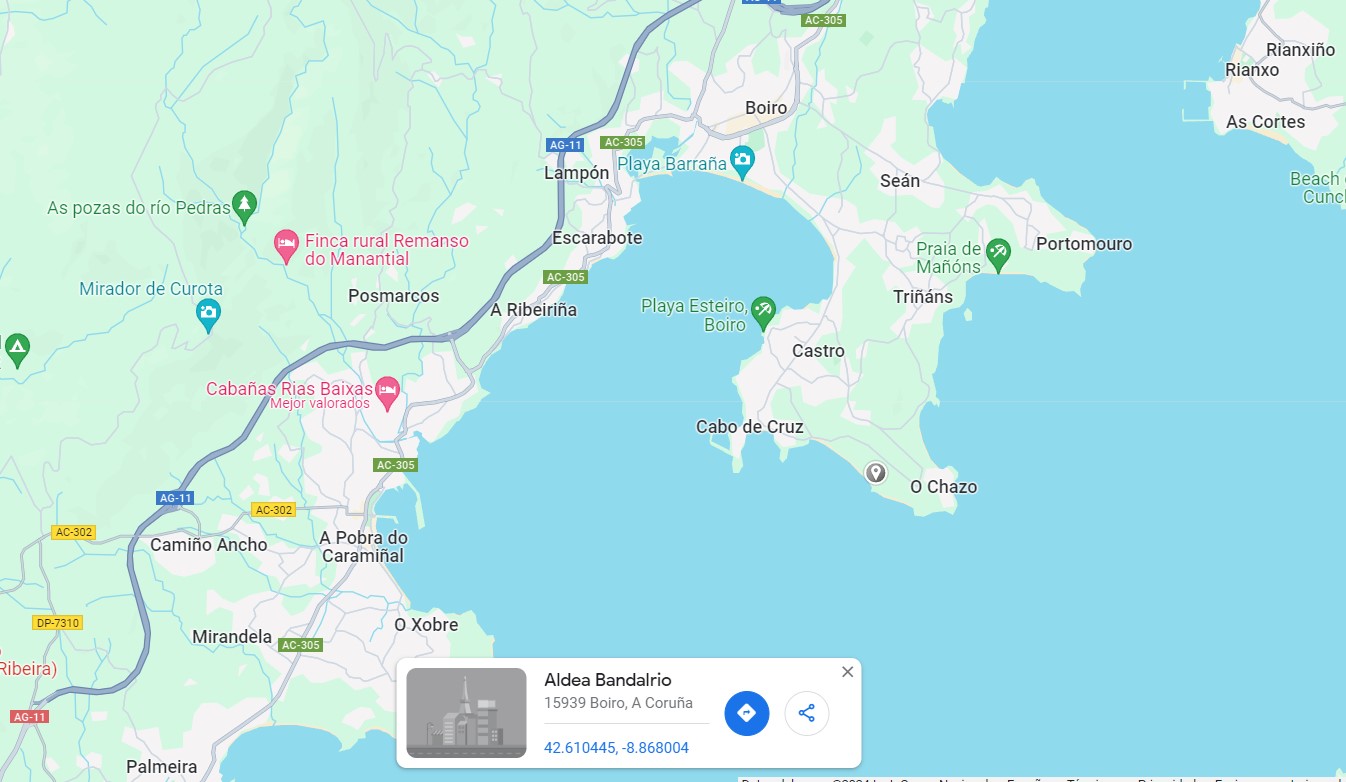 Google maps_Xeolocalización do Cabo da Cruz