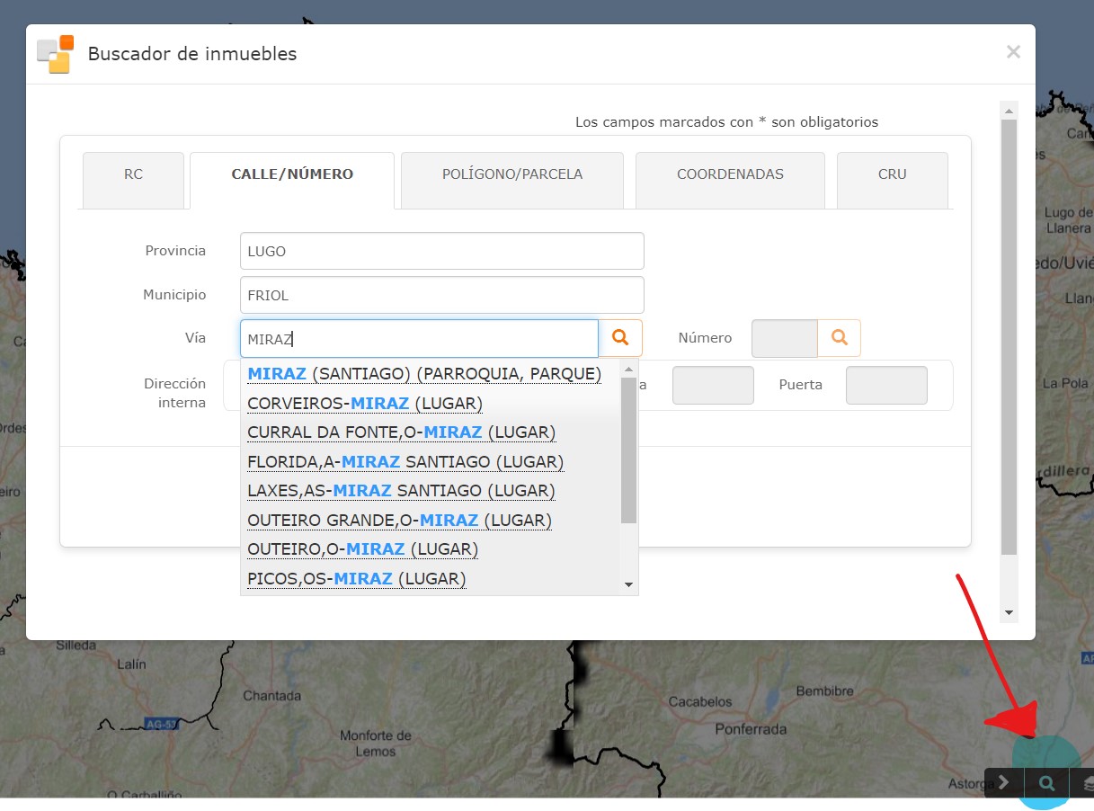 Catastro, ferramenta de busca