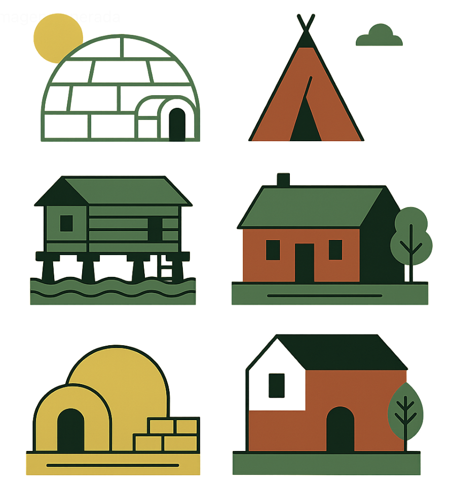 Formas diferentes de vivendas no mundo