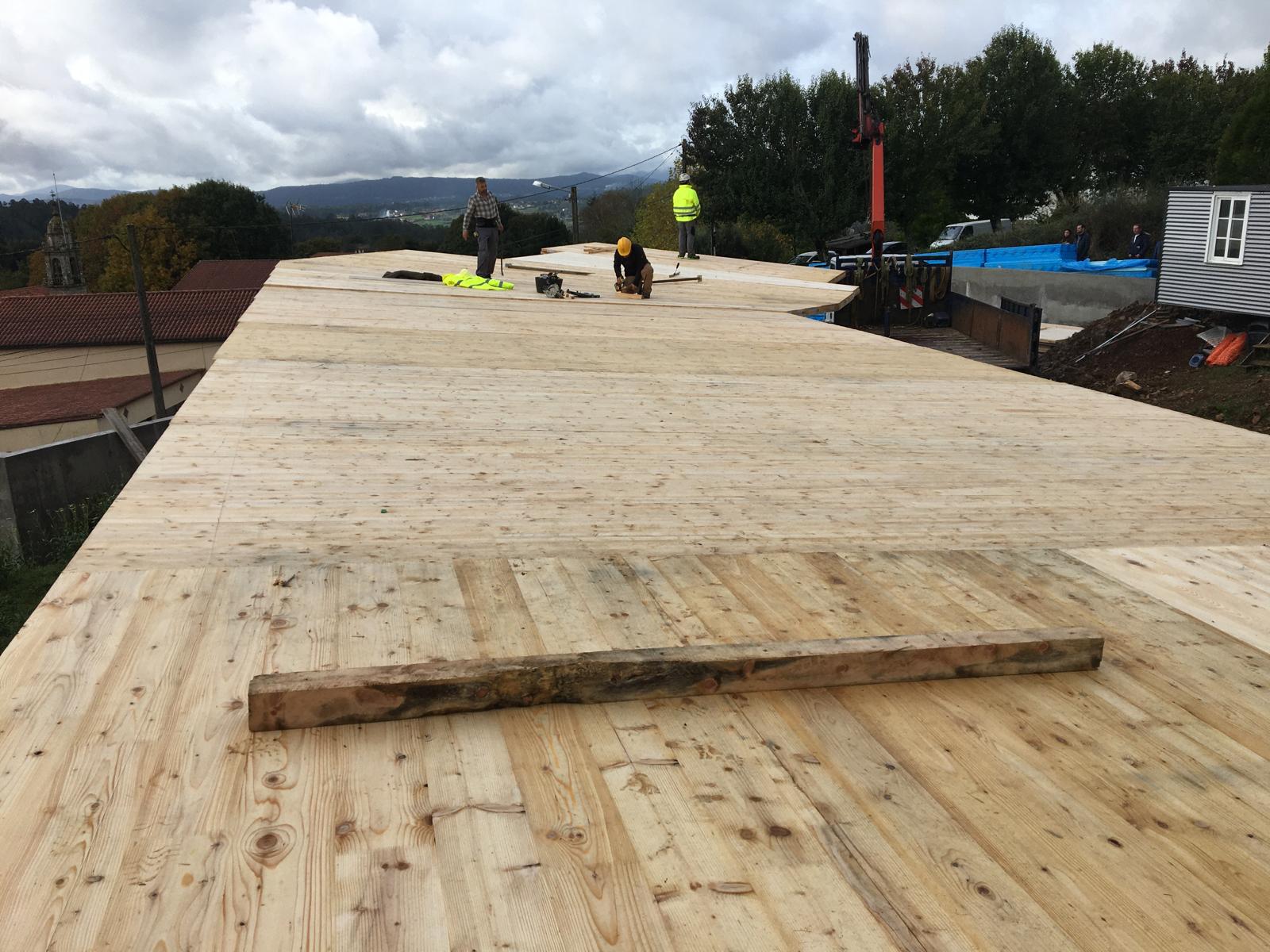 Teito con paneis de CLT