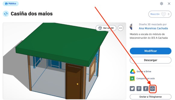 Enlace para embeber recurso TinkerCAD