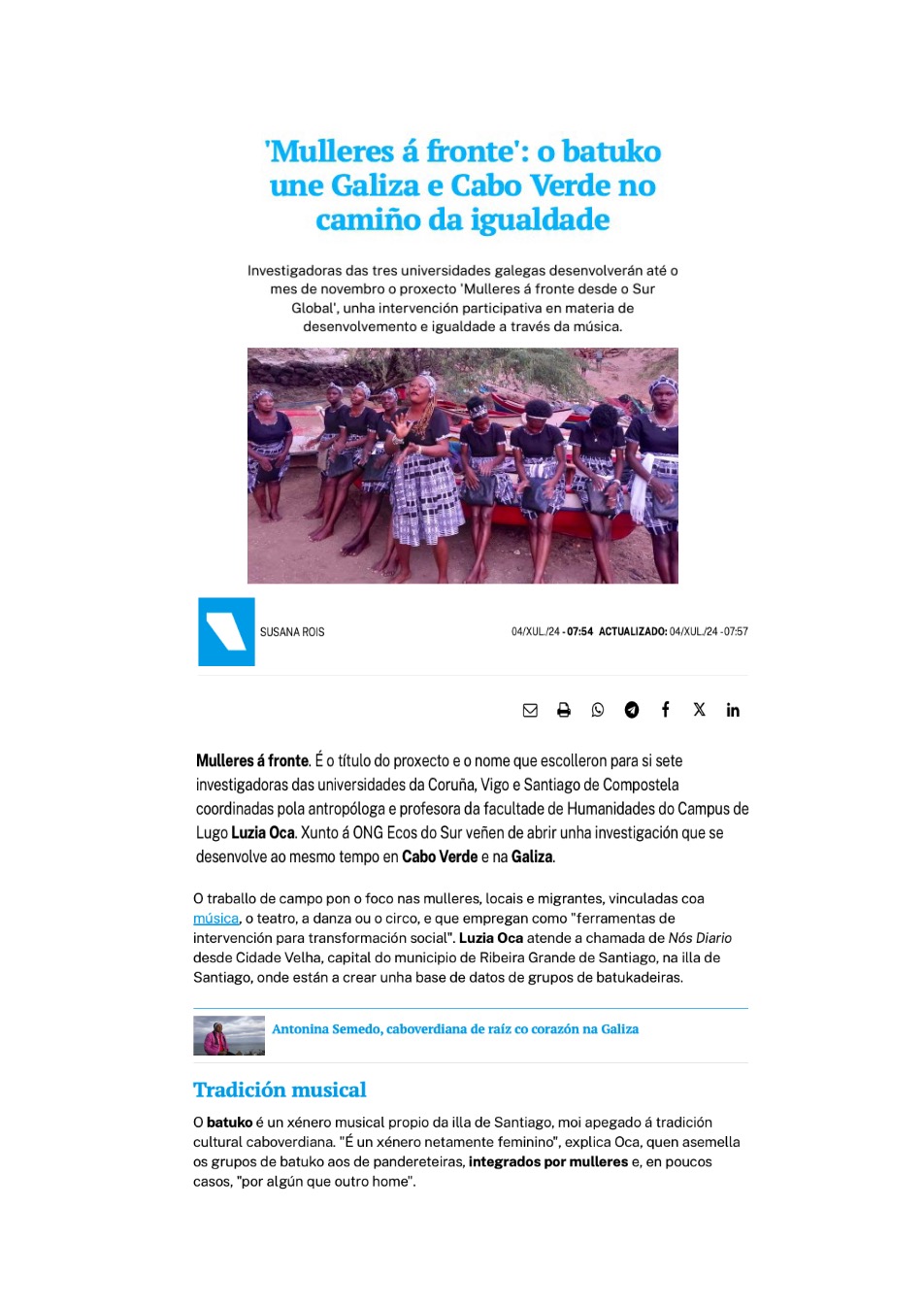 Mulleres e música pola igualdade