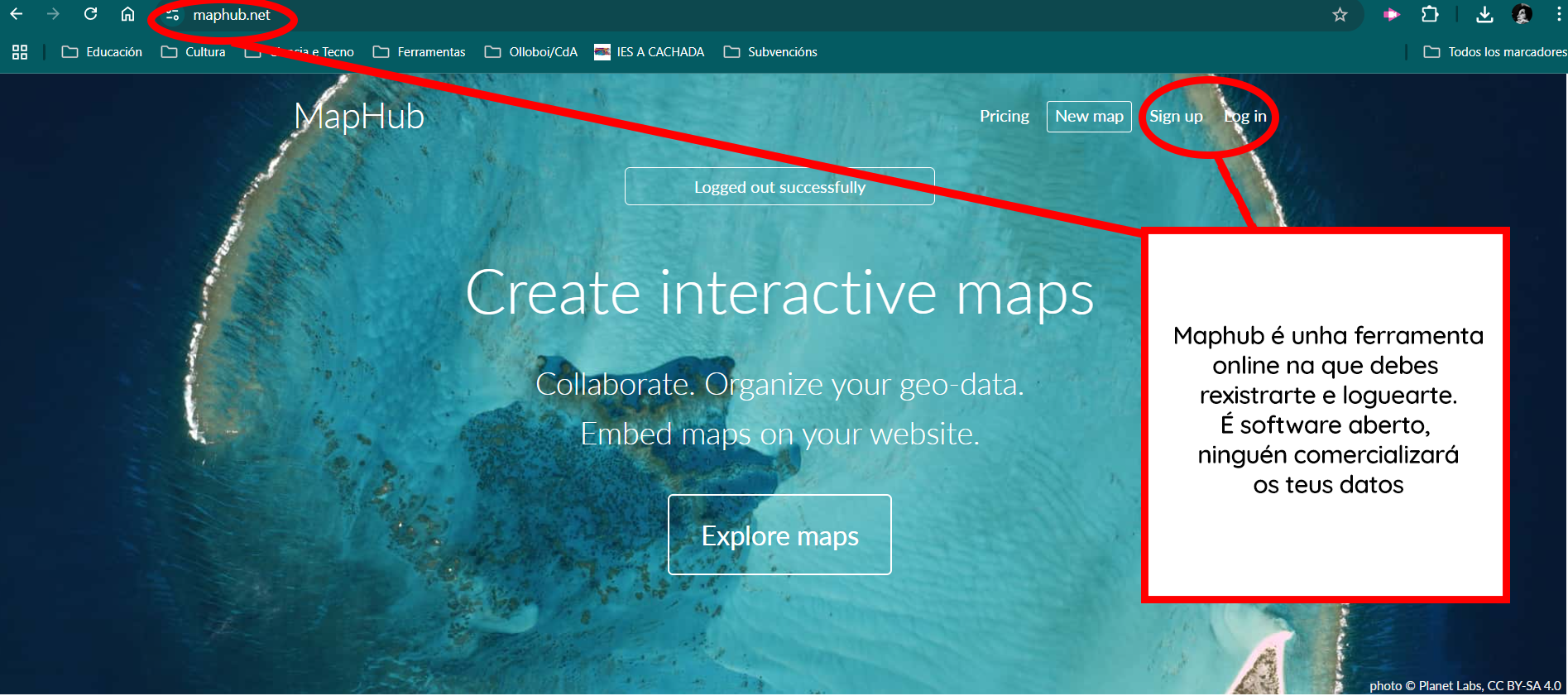 Mapa interactivo con Maphub