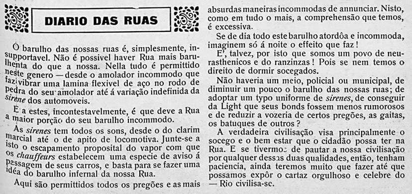 Fragmento dunha nova do Diario das Rúas