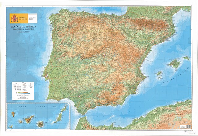 Mapa físico de España