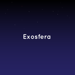 Imaxen da exosfera cun ceo escuro e estrelas