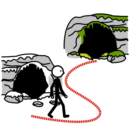 Imaxe dunha persoa que vai dun lugar a outro