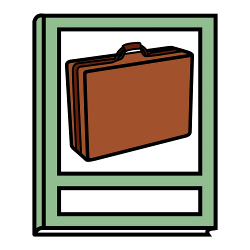 Imaxe dunha maleta de cor marrón