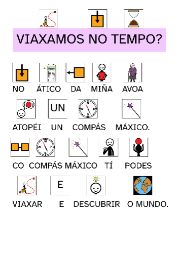 Apoio visual para texto Comezamos a aventura