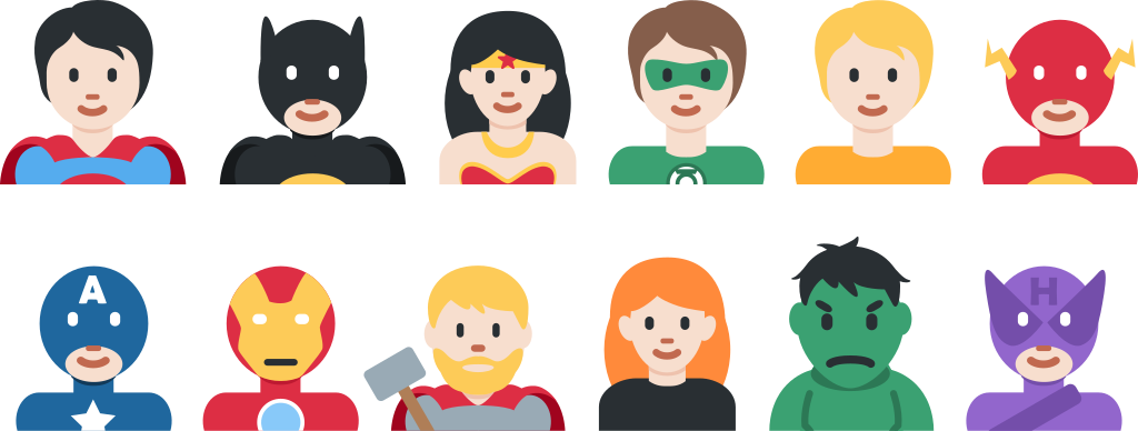 Superheroes famosos Ilustración de superheroes