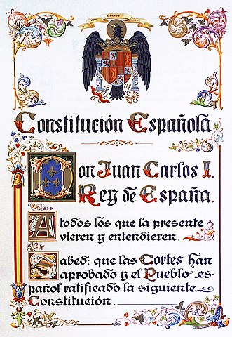Portada da Constitución Española de 1978 Portada da Constitución Española de 1978