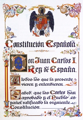 Primeira páxina da Constitución Española de 1978 Primeira páxina da Constitución Española de 1978