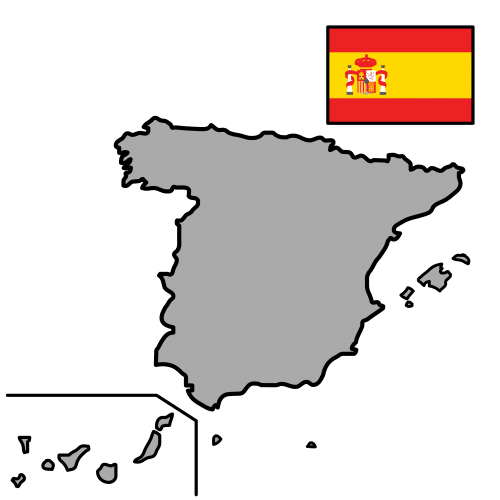 País de España (Arasaac) Imaxe do país de España e a súa bandeira