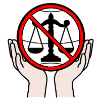 Dereitos inalienables do ser humano (Arasaac) Pictograma que representa dúas mans sostendo unha balanza de xustiza