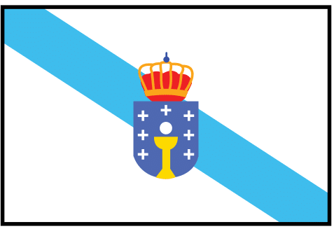 Bandeira e escudo de Galicia Imaxe da bandeira e do escudo de Galicia