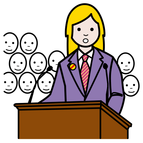 Persoa nun atril a falar